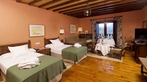 Ropa de cama de alta calidad, minibar, caja fuerte