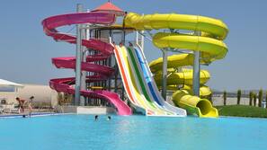 Indoor pool, seasonal outdoor pool, pool umbrellas, sun loungers