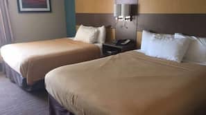 Desk, blackout drapes, iron/ironing board, free cribs/infant beds