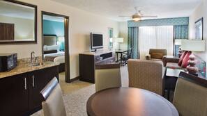 Desk, blackout curtains, iron/ironing board, rollaway beds