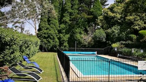 Seasonal outdoor pool, open 7 AM to 7 PM, sun loungers
