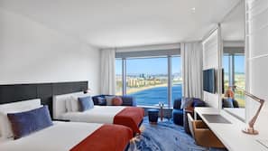 Premium bedding, down comforters, pillowtop beds, minibar