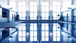 Indoor pool, pool loungers