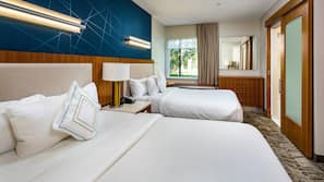 Premium bedding, down comforters, pillowtop beds, desk