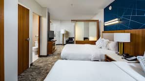 Premium bedding, down comforters, pillowtop beds, desk