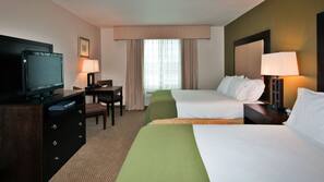 In-room safe, desk, laptop workspace, blackout curtains