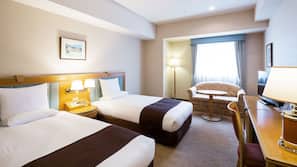 Down comforters, desk, iron/ironing board, free WiFi