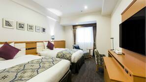Down comforters, desk, iron/ironing board, free WiFi