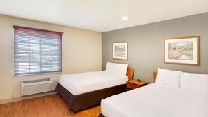 Desk, blackout drapes, iron/ironing board, free WiFi