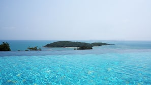 Outdoor pool, pool umbrellas