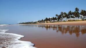 Private beach, beach umbrellas