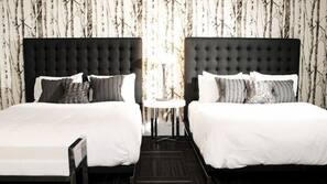 Premium bedding, down duvet, pillow top beds, desk