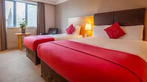 Egyptian cotton sheets, down comforters, in-room safe, desk