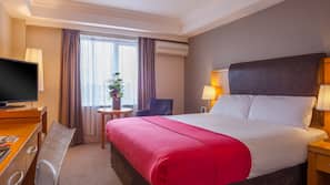 Egyptian cotton sheets, down comforters, in-room safe, desk