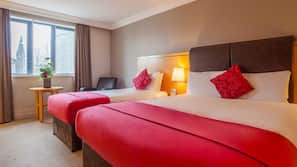 Egyptian cotton sheets, down comforters, in-room safe, desk