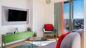 LCD TV, iPod dock