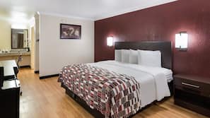 Desk, blackout drapes, iron/ironing board, free WiFi