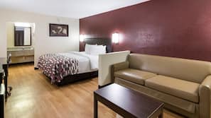 Desk, blackout drapes, iron/ironing board, free WiFi