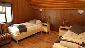 Blackout drapes, iron/ironing board, free WiFi, linens