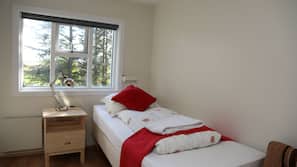 Blackout drapes, iron/ironing board, free WiFi, linens