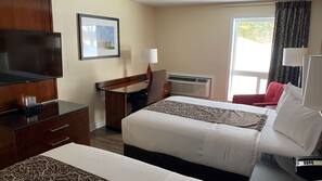 Premium bedding, Select Comfort beds, desk, laptop workspace