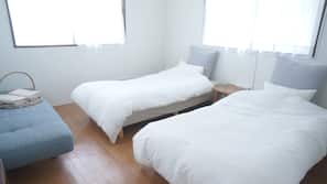 Down comforters, free WiFi, linens