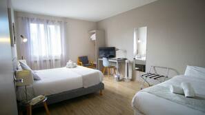 Desk, blackout curtains, iron/ironing board, free WiFi