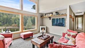 TV, fireplace, DVD player, table tennis table