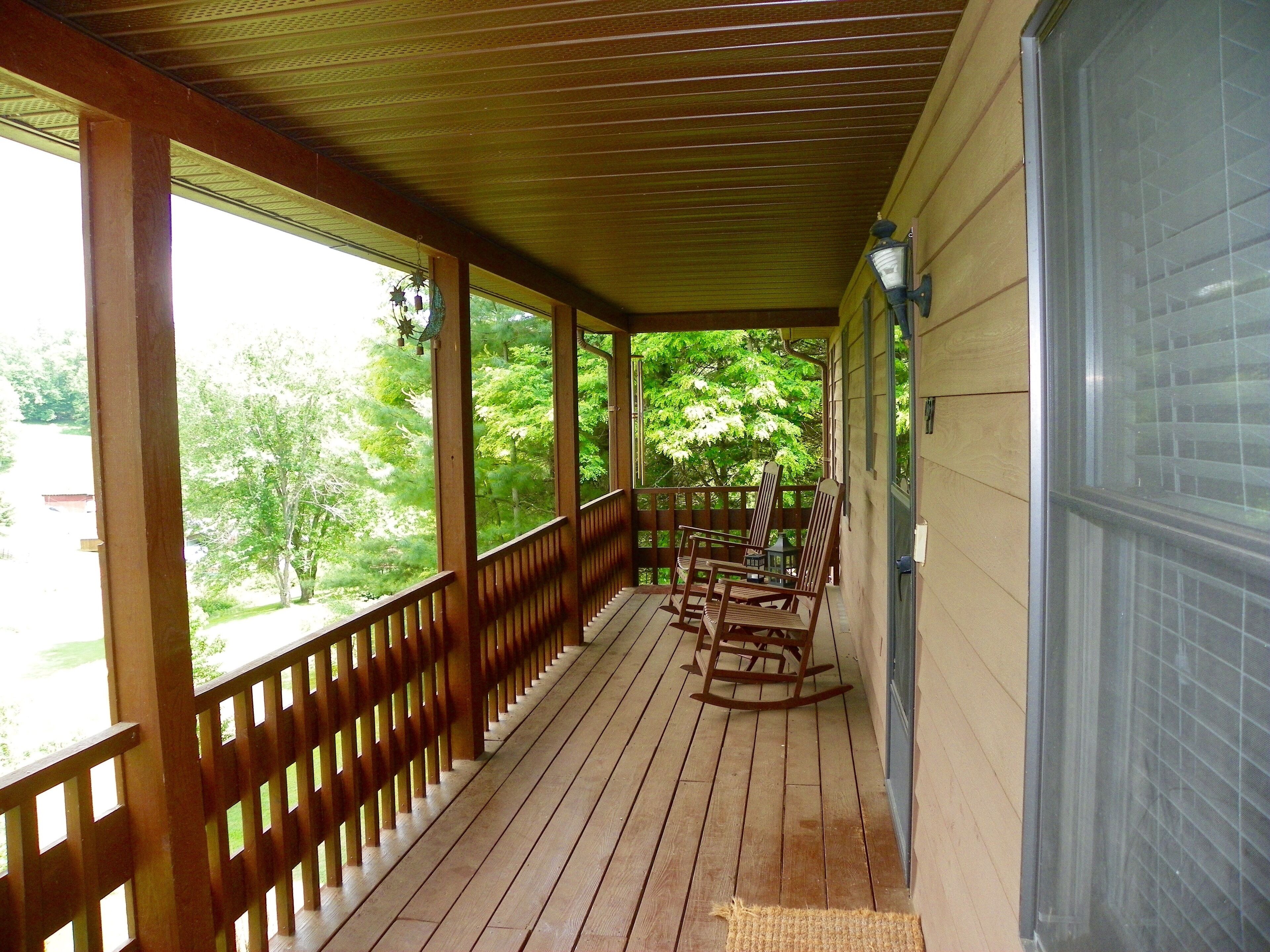 spectacular mountain views from the front porch rockers and