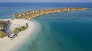 Private beach, white sand, sun-loungers, beach umbrellas