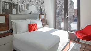 Premium bedding, down comforters, pillowtop beds, in-room safe