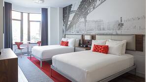 Premium bedding, down comforters, pillowtop beds, in-room safe