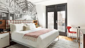 Premium bedding, down comforters, pillowtop beds, in-room safe