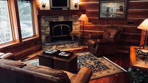 TV, fireplace, DVD player, stereo