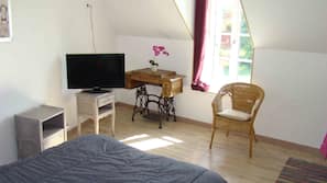 Individually decorated, individually furnished, desk, iron/ironing board