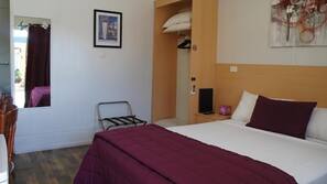 Desk, blackout curtains, iron/ironing board, free WiFi