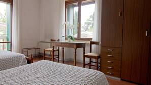 Desk, blackout curtains, free cots/infant beds, rollaway beds