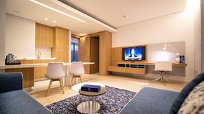 50-inch Smart TV with satellite channels, TV, DVD player