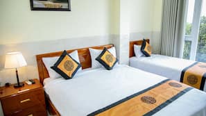 Minibar, desk, soundproofing, rollaway beds