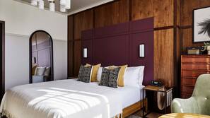 Premium bedding, down comforters, memory foam beds, in-room safe