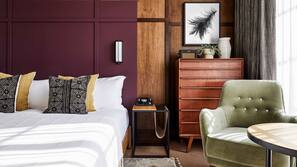 Premium bedding, down comforters, memory foam beds, in-room safe