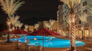 Outdoor pool, open 8:00 AM to 6:00 PM, cabanas (surcharge)
