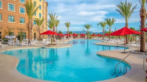 Outdoor pool, open 8:00 AM to 6:00 PM, cabanas (surcharge)