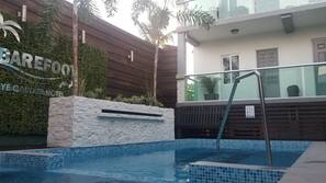 Outdoor pool, open 8:00 AM to 6:00 PM, sun loungers