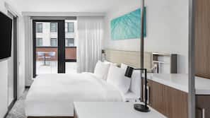 Desk, blackout drapes, iron/ironing board, free WiFi