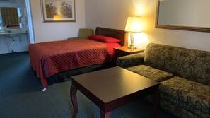 Blackout drapes, free WiFi, linens