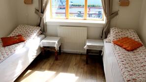 Blackout drapes, free WiFi, linens