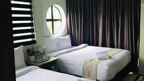 Premium bedding, individually decorated, blackout curtains