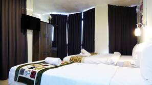 Premium bedding, individually decorated, blackout curtains