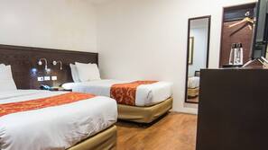 Desk, linens, wheelchair access